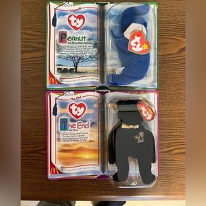 Set of Two McDonald's Ty Teenie Beanies Peanut and The End